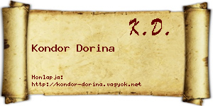 Kondor Dorina névjegykártya